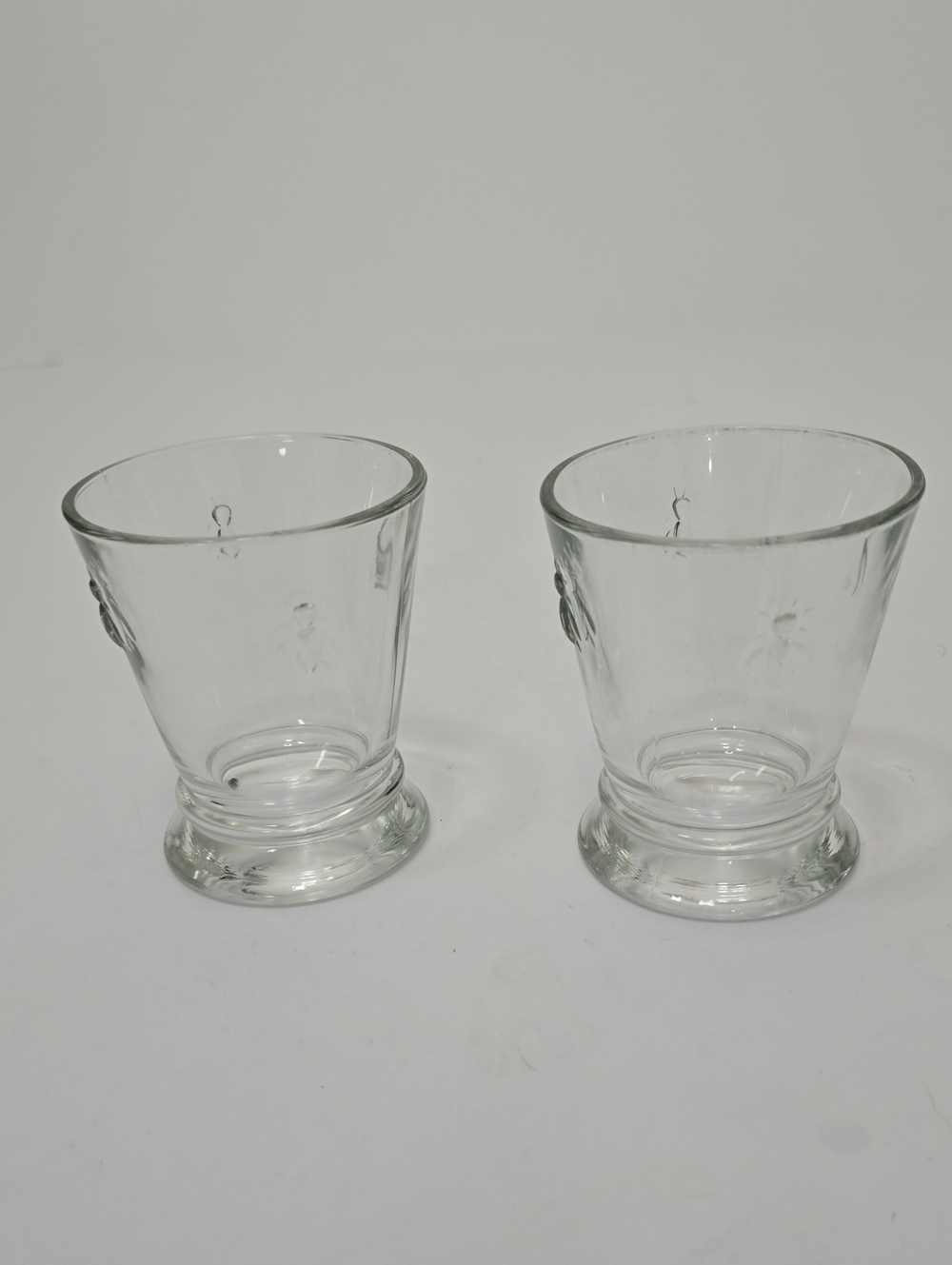 La Rochere Set Of 2 Paris Musees  Napoleon Bees Glass Tumblers 4"